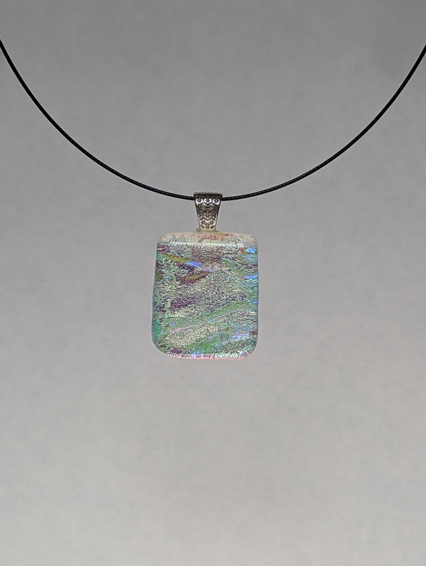 Colorful Clear Fused Glass Pendant