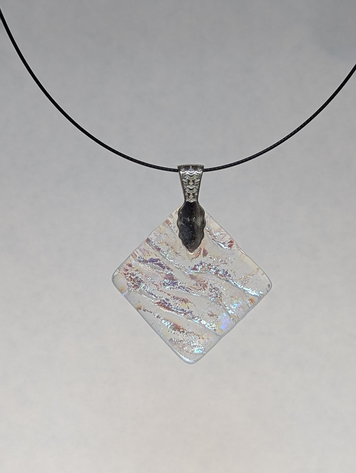 Colorful Clear Fused Glass Pendant